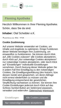 Vorschau der mobilen Webseite www.fleming-apotheke-leipzig.de, Fleming-Apotheke