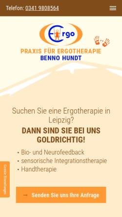 Vorschau der mobilen Webseite www.ergotherapie-hundt.de, Praxis für Ergotherapie Benno Hundt