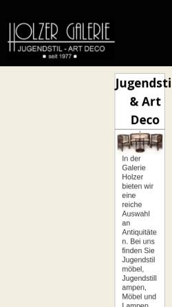 Vorschau der mobilen Webseite www.galerieholzer.at, Galerie Holzer, Jugendstil und Art Deco