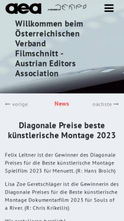 Vorschau der mobilen Webseite www.editors.at, Österreichischer Verband für Film- und Videoschnitt