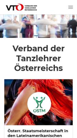 Vorschau der mobilen Webseite www.vtoe.at, Verband der Tanzlehrer Österreichs (VTÖ)
