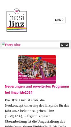 Vorschau der mobilen Webseite www.hosilinz.at, HOSI Linz