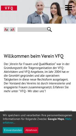 Vorschau der mobilen Webseite www.vfq.at, VFQ - Verein zur Förderung der Qualifikation von Frauen