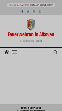 Vorschau der mobilen Webseite www.feuerwehr-alkoven.at, Freiwillige Feuerwehr Alkoven