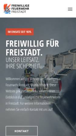 Vorschau der mobilen Webseite www.feuerwehr-freistadt.com, Freiwillige Feuerwehr Freistadt