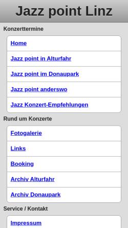 Vorschau der mobilen Webseite www.jazzpoint.at, Jazz point Linz