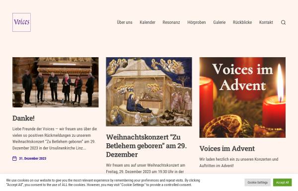 Vorschau von www.voices.at, Vokalensemble Voices