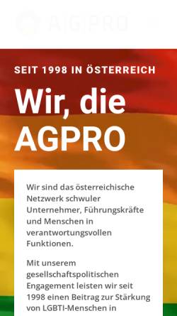 Vorschau der mobilen Webseite www.agpro.at, AGPRO - Austrian Gay Professionals