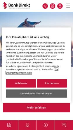 Vorschau der mobilen Webseite www.bankdirekt.at, bankdirekt.at AG