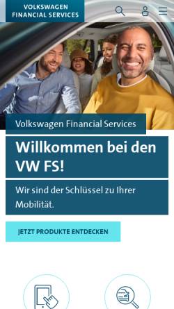 Vorschau der mobilen Webseite www.vwfs.de, Volkswagen Bank direct