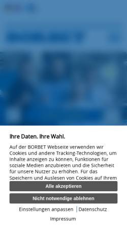 Vorschau der mobilen Webseite www.borbet.de, Borbet GmbH
