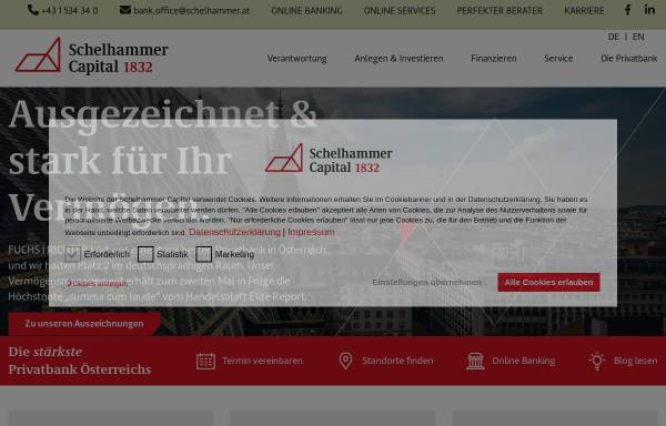Vorschau von www.schelhammer.at, Bankhaus Schelhammer & Schattera Aktiengesellschaft