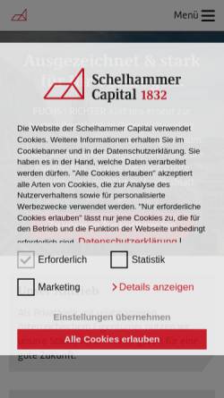 Vorschau der mobilen Webseite www.schelhammer.at, Bankhaus Schelhammer & Schattera Aktiengesellschaft