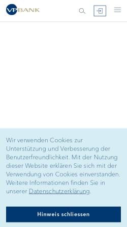 Vorschau der mobilen Webseite www.vpbank.ch, Verwaltungs- und Privatbank (Schweiz) AG
