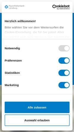 Vorschau der mobilen Webseite www.hbl.ch, Hypothekarbank Lenzburg