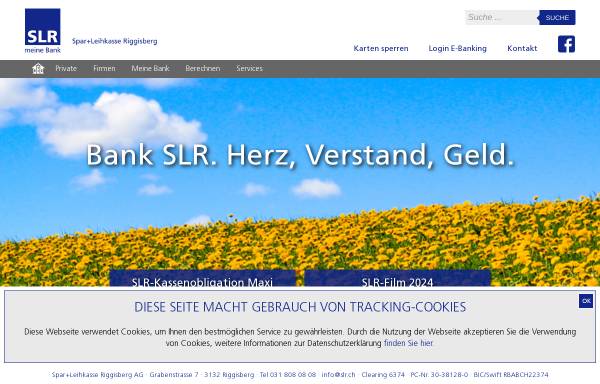Vorschau von www.slr.ch, Spar- und Leihkasse Riggisberg