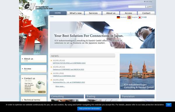 Vorschau von www.ichgmbh.com, ICH Industrieanlagen Consulting & Handel GmbH