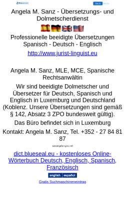 Vorschau der mobilen Webseite sanz.freeservers.com, Angela M. Sanz - Übersetzungs- und Dolmetscherdienst