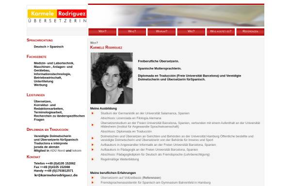 Vorschau von www.karmelerodriguez.de, Karmele Rodriguez