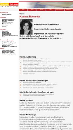 Vorschau der mobilen Webseite www.karmelerodriguez.de, Karmele Rodriguez