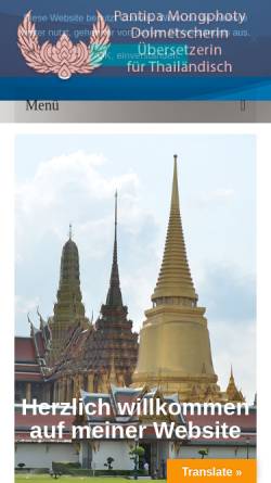 Vorschau der mobilen Webseite www.dolmetscher-thai.de, Pantipa Mongphoty