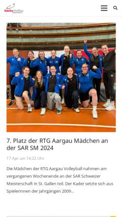 Vorschau der mobilen Webseite svra.ch, RVA - Regionaler Volleyballverband Aargau