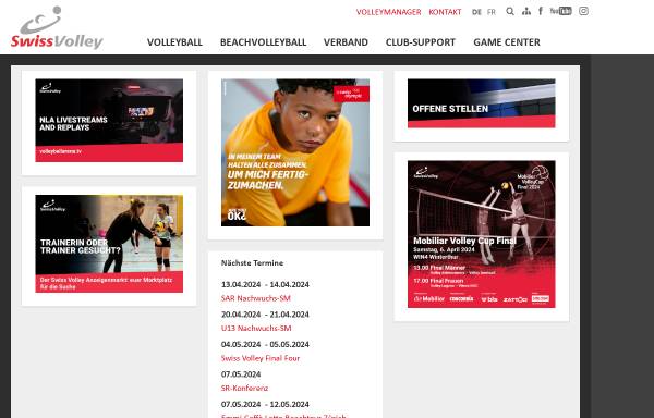 Vorschau von www.volleyball.ch, Swiss Volley