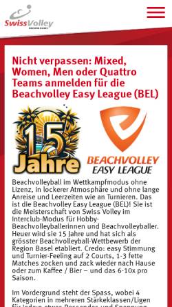 Vorschau der mobilen Webseite www.volleybasel.ch, Volleyball Regionalverband Basel