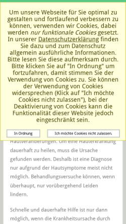 Vorschau der mobilen Webseite www.hauttierarzt.de, Hautkrankheiten bei Tieren