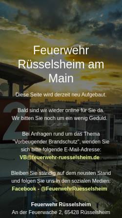 Vorschau der mobilen Webseite www.feuerwehr-ruesselsheim.de, Berufsfeuerwehr Rüsselsheim (Hessen)