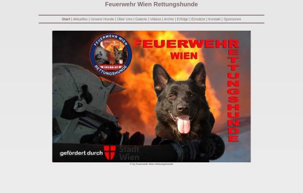 Vorschau von www.feuerwehrwien.at, Rettungshundestaffel der Feuerwehr Wien