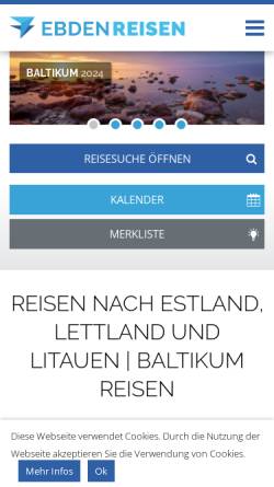 Vorschau der mobilen Webseite www.ebden-reisen.de, Ebden-Reisen