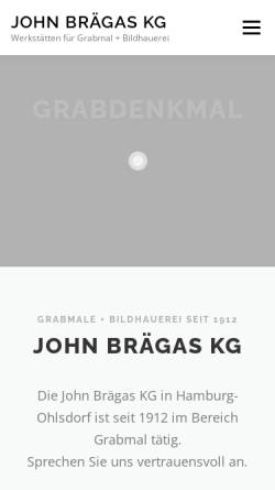 Vorschau der mobilen Webseite www.braegas.de, Naturstein John Brägas