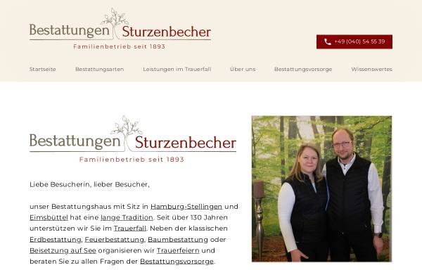 Vorschau von www.sturzenbecher.de, Sturzenbecher Bestattungen