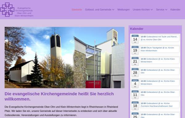 Vorschau von www.ev-kirche-ok.de, Evangelische Kirchengemeinde Ober-Olm und Klein-Winternheim