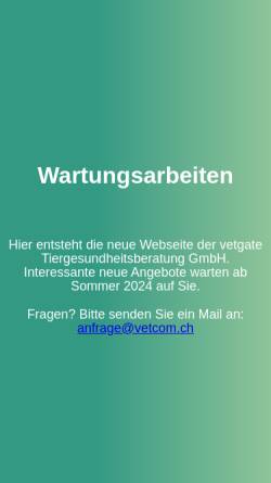 Vorschau der mobilen Webseite www.vetgate.ch, vetgate Tiergesundheitsberatung