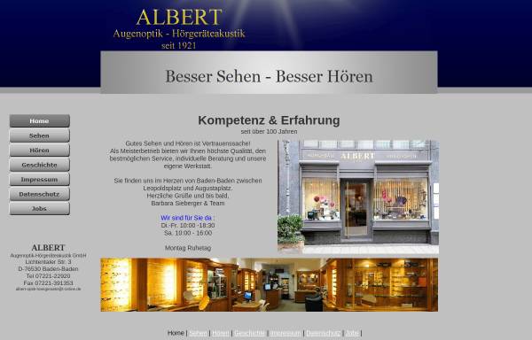 Vorschau von www.albert-akustik.de, Albert Augenoptik-Hörgeräteakustik GmbH