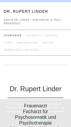 Vorschau der mobilen Webseite www.dr-linder.de, Dr. Rupert Linder (Frauenarzt)