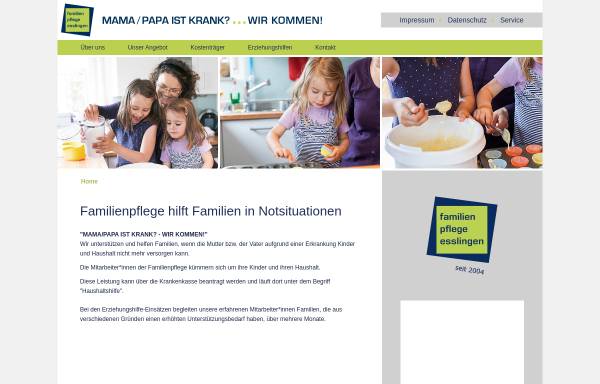 Vorschau von www.familienpflege-es.de, Familienpflege Esslingen C.Pukrop gGmbH