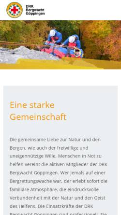 Vorschau der mobilen Webseite www.bergwacht-goeppingen.de, Bergwacht Göppingen