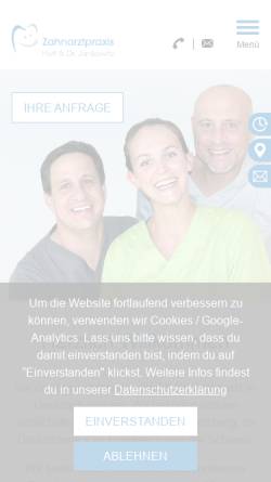 Vorschau der mobilen Webseite www.zahnarzt-dr-hoff.de, Zahnarzt Dr. Markus Hoff