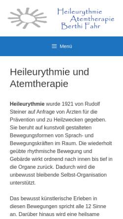 Vorschau der mobilen Webseite www.atemtherapie-fahr.de, Atemtherapie Berthi Fahr