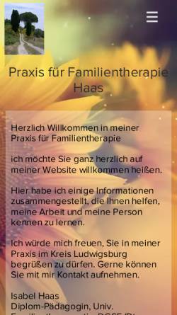 Vorschau der mobilen Webseite www.familientherapie-haas.de, Praxis für Familientherapie Haas