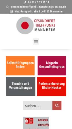 Vorschau der mobilen Webseite www.gesundheitstreffpunkt-mannheim.de, Der Gesundheitstreffpunkt Mannheim e.V.