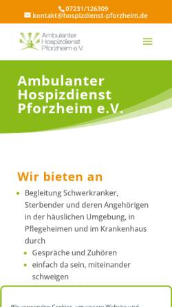 Vorschau der mobilen Webseite www.hospizdienst-pforzheim.de, Ambulanter Hospizdienst e.V.