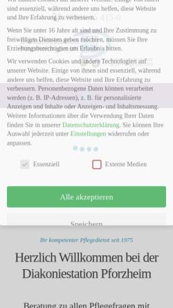 Vorschau der mobilen Webseite diakoniestation-pforzheim.de, Diakoniestation Pforzheim gGmbH