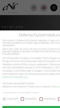 Vorschau der mobilen Webseite cnc-cosmetic.de, Creative Natur Cosmetic