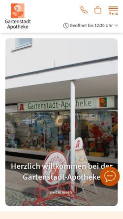 Vorschau der mobilen Webseite www.gartenstadt-apo.de, Gartenstadt-Apotheke