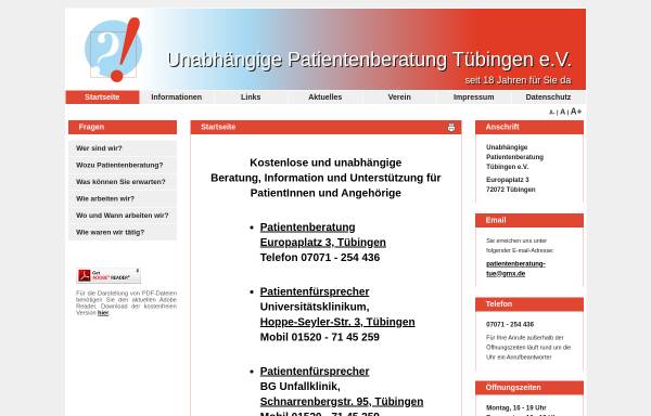 Vorschau von www.patientenberatung-tuebingen.de, Unabhängige Patientenberatung Tübingen e. V.
