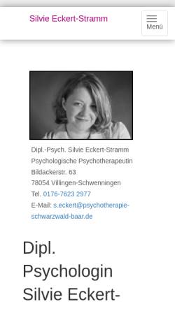 Vorschau der mobilen Webseite www.psychotherapie-schwarzwald-baar.de, Diplom Psychologin Silvie Eckert